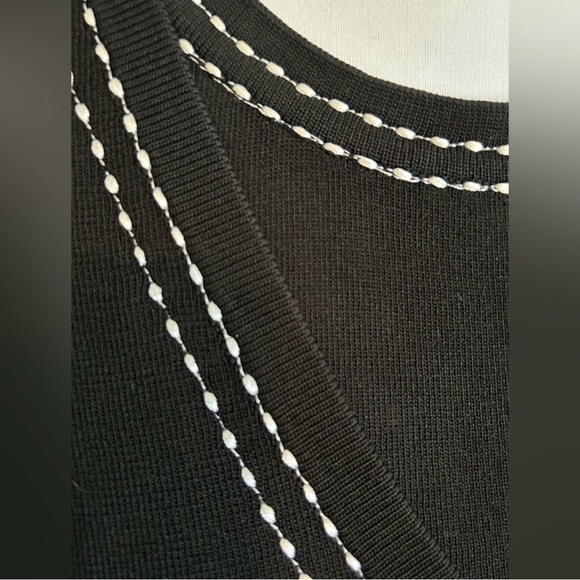 Grace Elements Black Knit Cardigan & Shell Set Contrast Stitching L - Picture 3 of 12